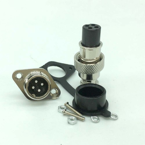 2 set GX12 Aviation Plug 4 Pin Male Female Panel Cable Connector With dust cover - Picture 3 of 8