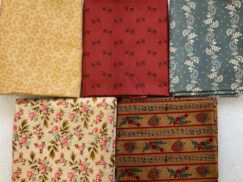PACK #5 - (16" x 21") - 5 PIECE BUNDLE OF COTTON PRINT - REPRODUCTION