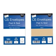 C6 Envelopes 50 Pack White Manila 80gsm Peel & Seal Invitations Letters UK