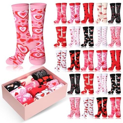  24 Pairs Chritsmas Socks Gift Bulk Shamrock Funny Irish Crew One Size Heart