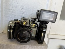 Panoramic 35mm Black Chrome Finish Camera With Wide Attachment Motor Drive,