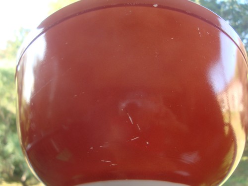 Pyrex Earth Tones # 403 Rust Color Mixing Bowl. 2,5Qt. Made 1975-1976. Rare - Picture 5 of 13