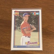 1991 Topps Chipper Jones #333 Rookie Draft Pick Baseball Card Atlanta Braves. rookie card picture