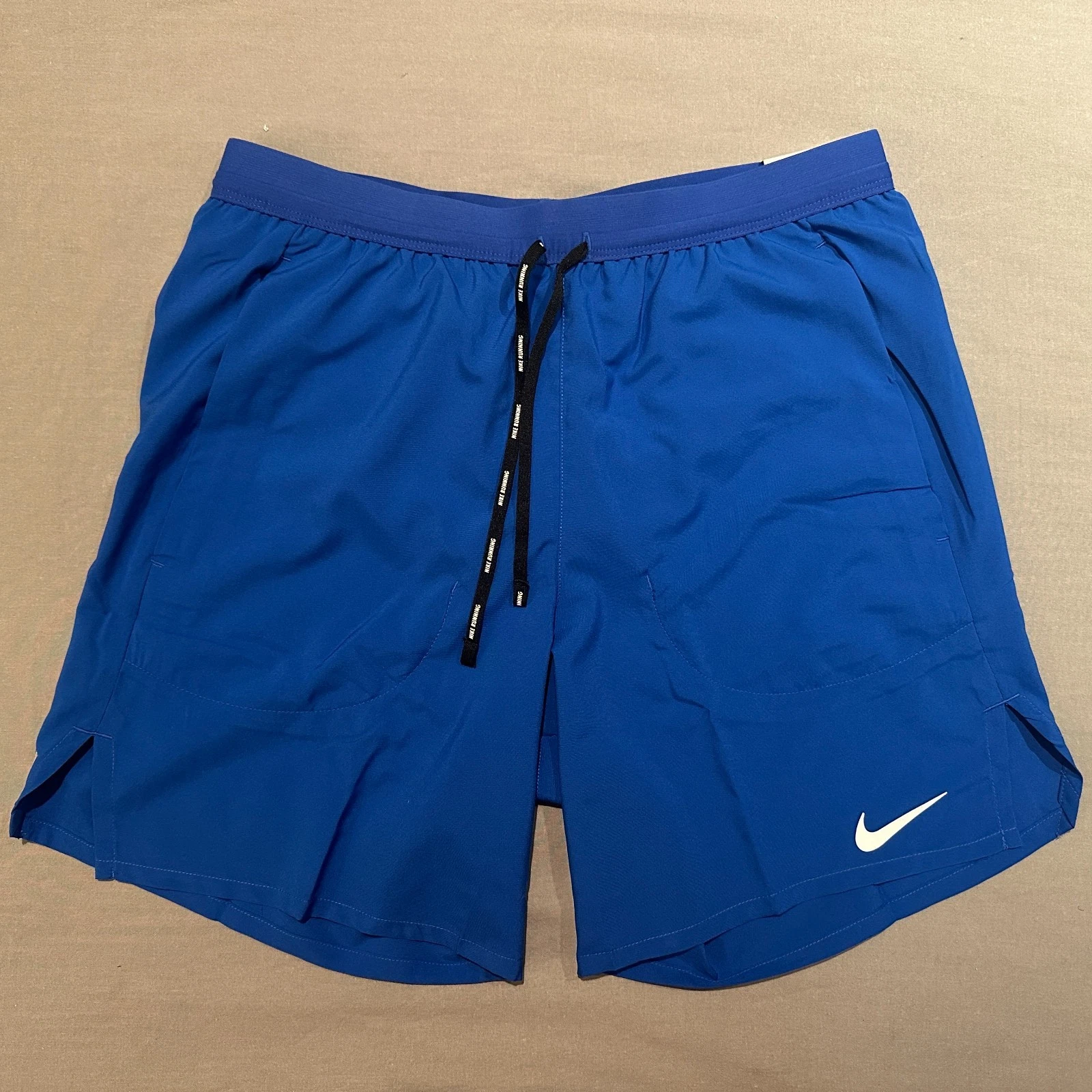 Nike Flex Stride Dri-Fit Mens 7" Brief Lined Running Shorts Pockets Blue Small
