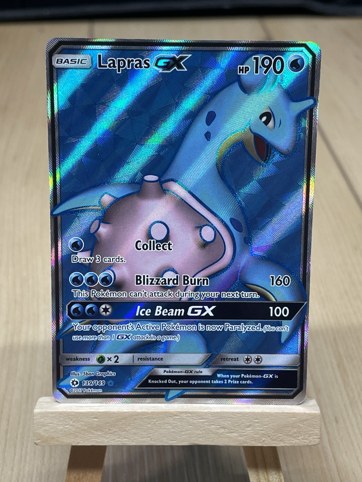 Lapras GX 139/149 - Sun & Moon - Full Art Holo Pokemon TCG Card -  NM