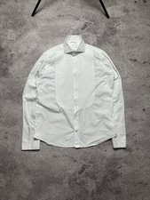 Suitsupply Fold Front French Cuff Dress Shirt White Button Up Cotton Size 43/17