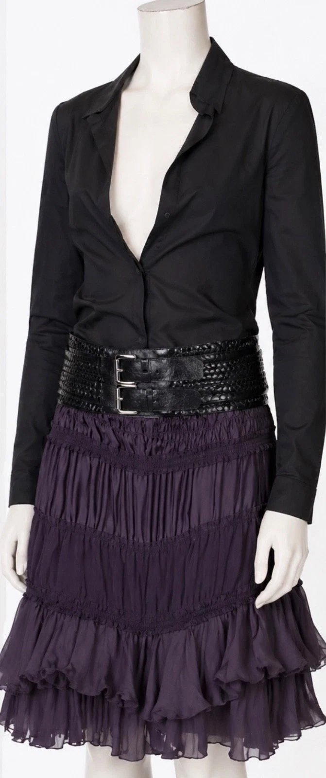 Tom Ford — Tom Ford for Yves Saint Laurent Rive Gauche Silk Skirt 36 F/W 2001 Runway