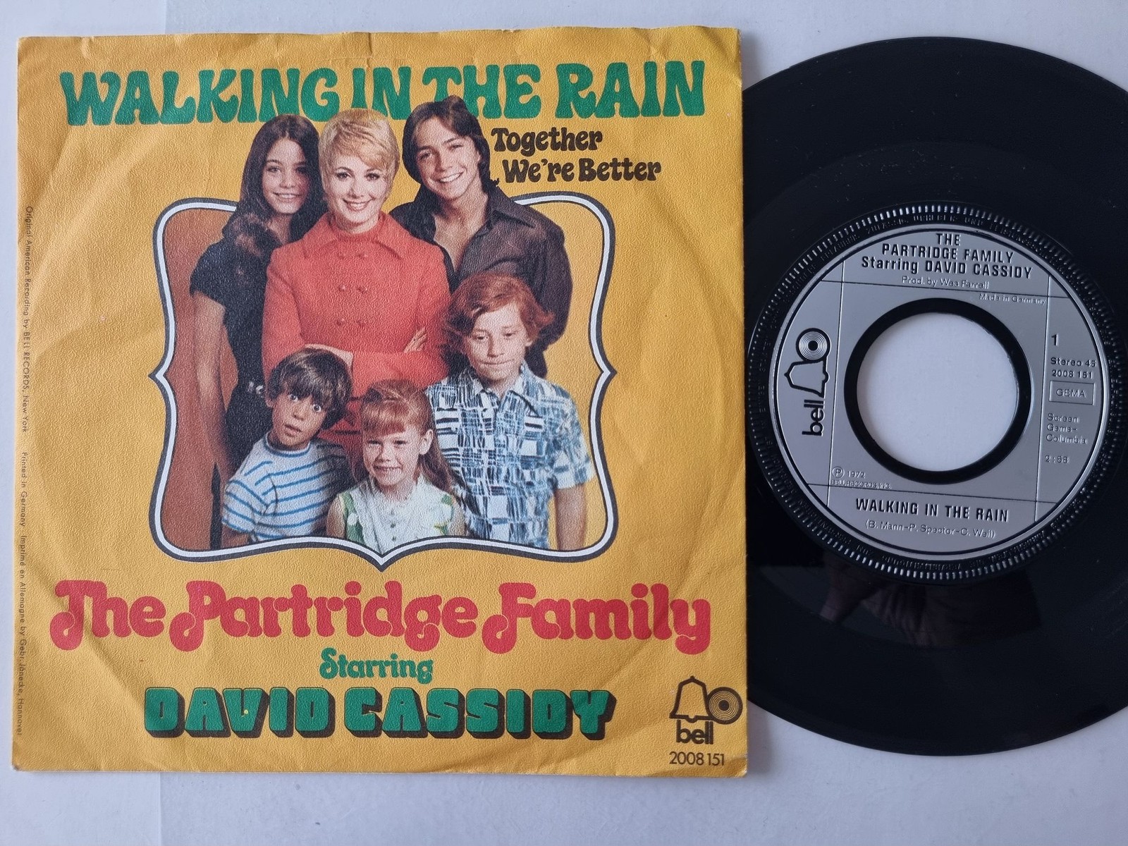 The Partridge Family/ David Cassidy - Walking In The Rain 7'' Vinyl Germany