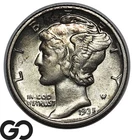 1935-D Mercury Dime, Choice AU++