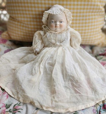 Vintage Bye-Lo Style Reproduction Bisque Baby Doll Painted Eyes Unmarked Craft