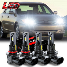 9005 9006 LED Lights Bulbs High Low Beam White Super Bright 6500K 4x Kit Combo