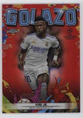 2021 Chrome UEFA Champions League Golazo Red Refractor 8/10 Vinicius Junior 0y42