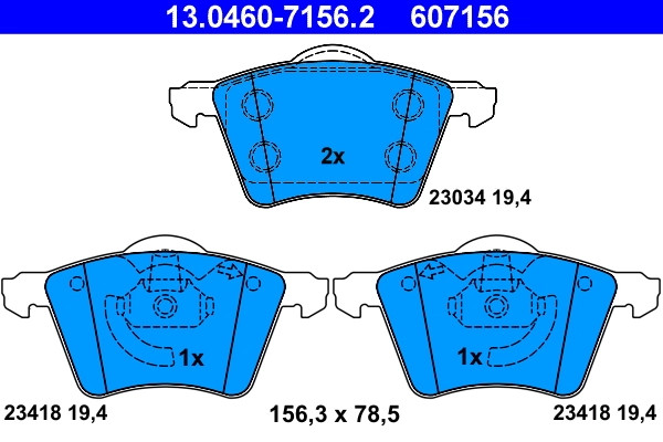 Plaquettes de frein ATE 13.0460-7156.2 pour des trajets sereins en famille