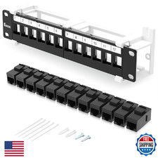 Enmane 12 Port Patch Panel CAT6 Keystone Patch Panel EC Listed Wall Mount 10 I