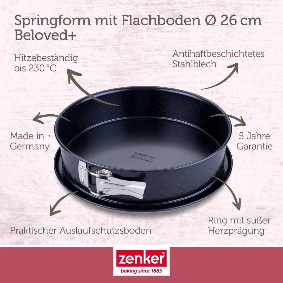 Springform mit Flachboden Ø26 cm – Backform mit Herz-Prägung, PFAS-frei, Idea... - Bild 3 von 4