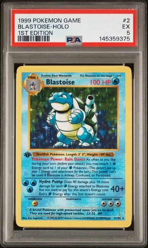 1999 POKEMON BASE SET 1ST EDITION #2 BLASTOISE-HOLO PSA 5