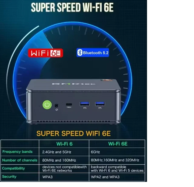 GMKtec Mini PC Ryzen 7 5825U MINI PC Windows 11 Pro DDR4 16GB 1TB SSD WIFI6 - Image 4 of 4