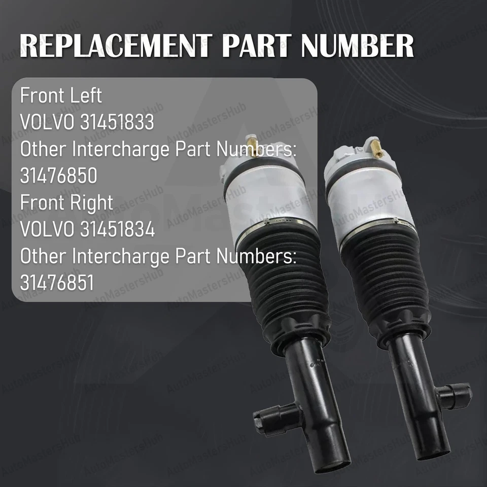 Pair Front Air Suspension Shock Struts For Volvo XC90 2016-19 31451834 31451833 - Image 3 of 4