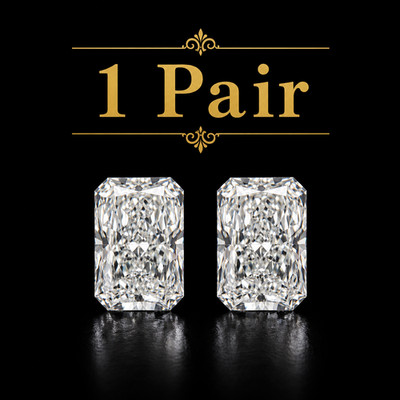 10 Ct Lab Grown White Diamond Radiant Cut VVS1 D Grade Stone Pair (5+5 Ct)