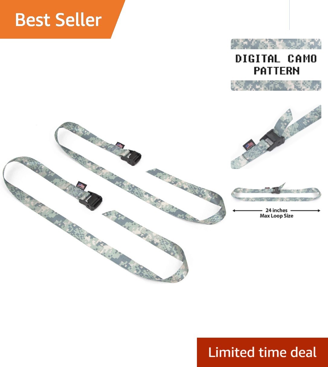 Reliable 1.5in x 4ft Heavy-Duty Straps - 300 lb Cam Buckle -