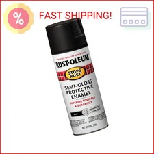 Rust-Oleum 7798830 Stops Rust Spray Paint, 12 oz, Semi-Gloss Black