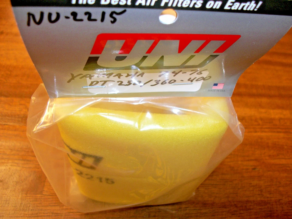 Yamaha DT250 DT360 DT400 1974 1975 1976 Enduro Air Filter & Cage UNI NU-2215 - Image 2 of 4