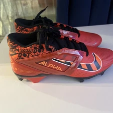 Nike Alpha Menace 4 Pro NRG Molded Football Cleats - Red/Black/Orange - Men's 11