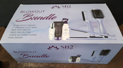 SB2 by Sutra Blowout Bundle Hair Tool Set Open Box Flat Iron Brush Serum