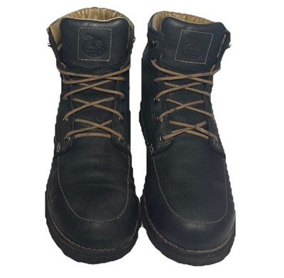 Georgia Boot Black Leather 6” Work Boots Vibram Sole Lace Up  display picture 1