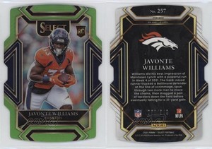 2021 Select Club Level Neon Green Prizm Die-Cut /349 Javonte Williams Rookie RC
