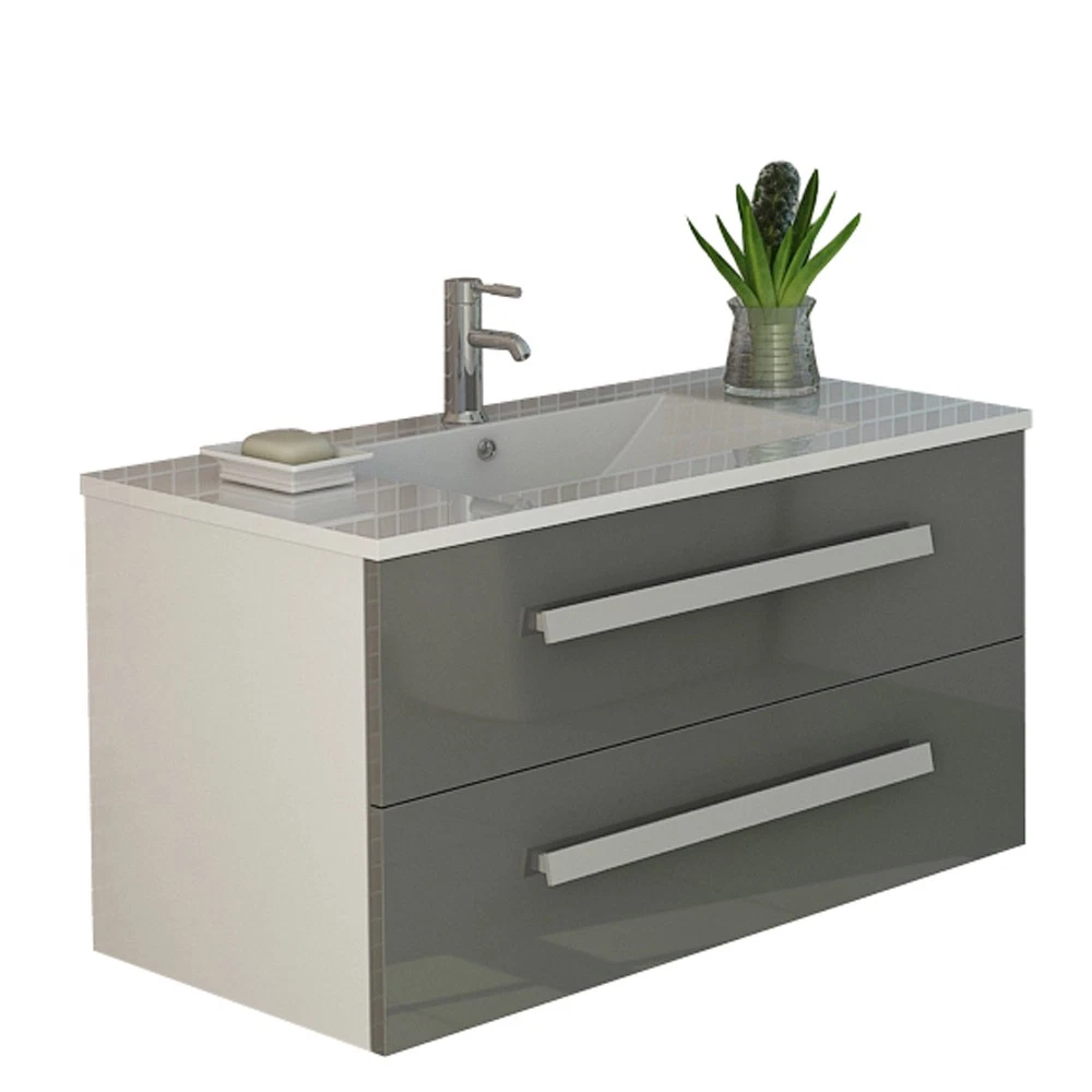 Badset Waschtisch Waschbecken Badmöbel Bad Rapperswil verschiedene Farben 90 cm