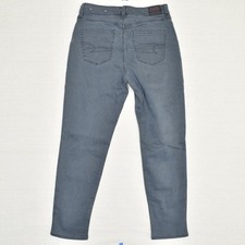 American Eagle Women Cotton Blend Blue Size 4 Mom Jean Distressed Zip