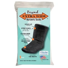 Bariatric Sock for Extreme Lymphedema Calf stretches to 30" Black