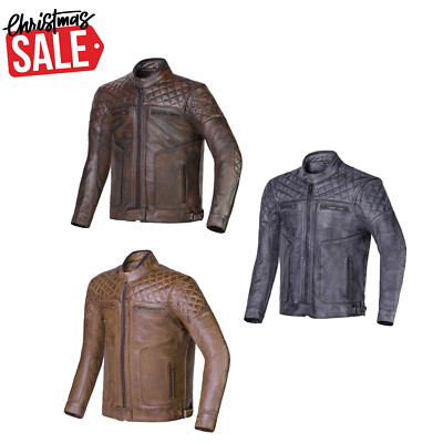 Herren Biker Echt Leder Jacke Vintage Motorrad Motorrad Racer Jacken Cafe 