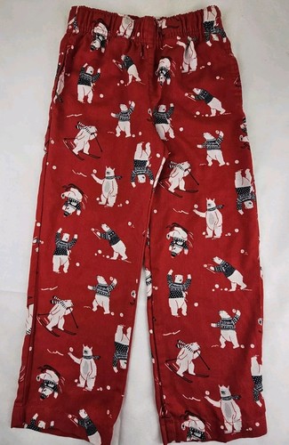Old Navy Unisex Childs Size S 6-7 Pajamas Set Polar Bears Red Top Bottoms - Picture 3 of 6