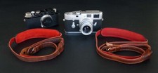 NATURAL AGED RALLY DELUXE STRAP,FULLY LINED IN RED SUEDE,FOR LEICA,NIKON,CANON 