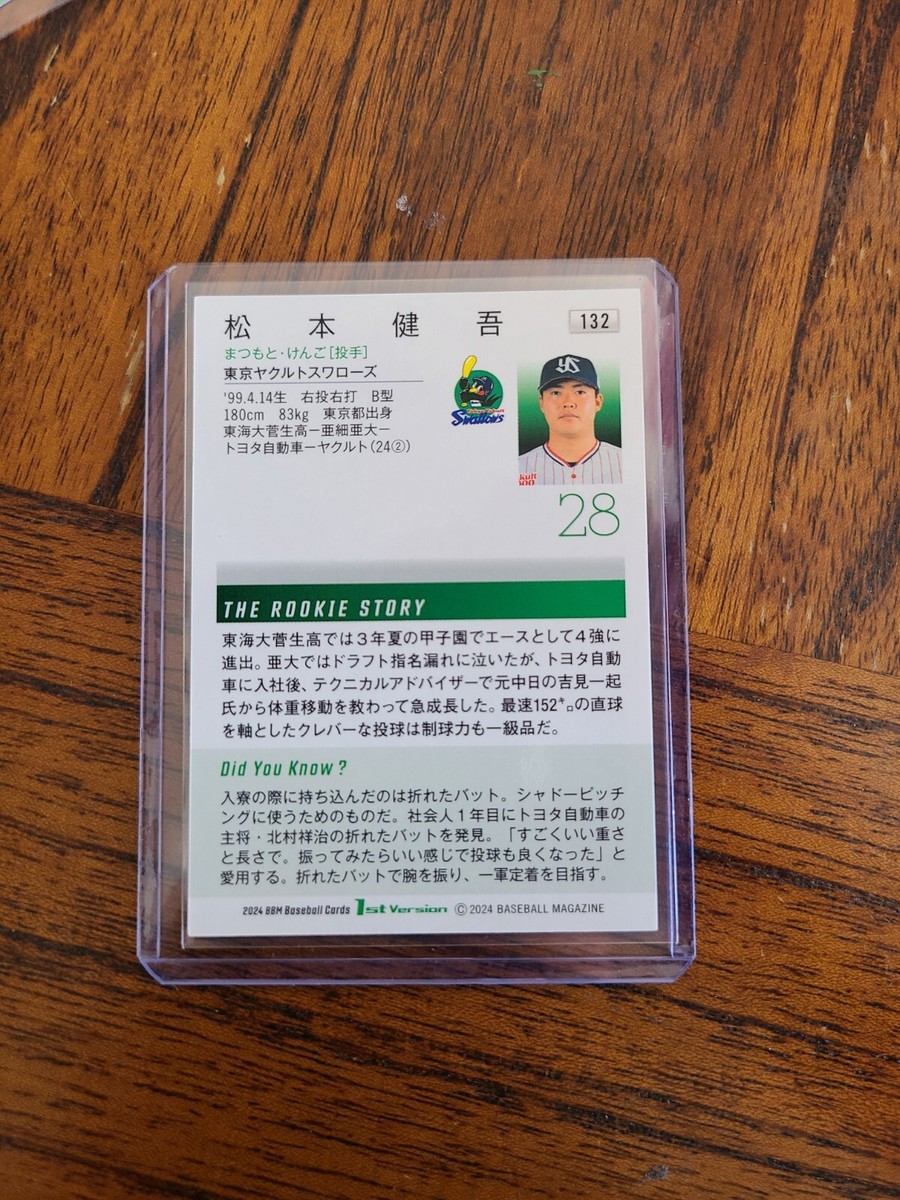 2024 BBM 1st Version Kengo Matsumoto KIRA RC Rookie 132 Holo