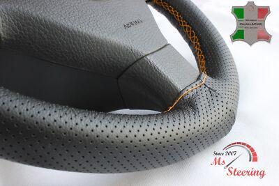 FÜR CHEVROLET COBALT 05-10 SCHWARZ PERF LEDERLENKRADBEZUG ORANGE STIT