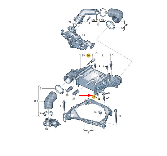 VW TRANSPORTER VI T6 Charge Air Cooler Bush 04L145219 NEW GENUINE  