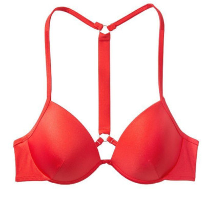 Victoria's Secret Shine Strap MALIBU Fabulous Push Up Swim Top Red 38C