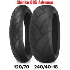 New Shinko 005 Advance Motorcycle Tire Set Front Rear 120 21" + 240/40-18 18"