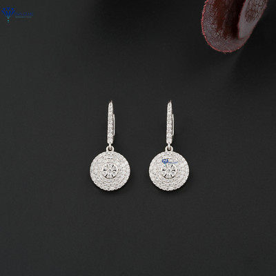 0.716 TCW Round Cut Diamond Stud Moissanite Sutd White Gold 10k Labstone