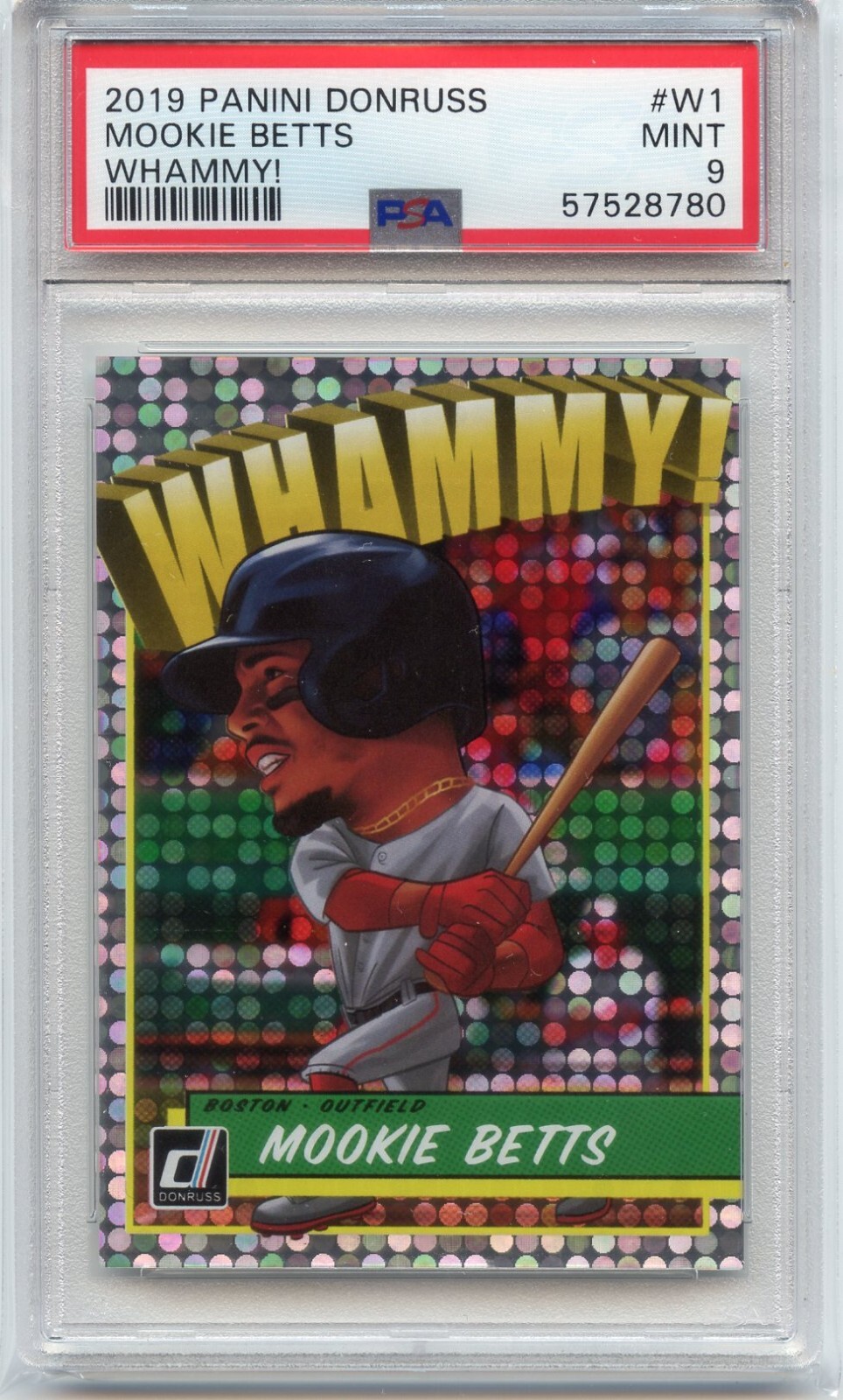 Mookie Betts Whammy!  2019 Panini Donruss Whammy!  #W1  PSA 9 Mint(SP) #57528780