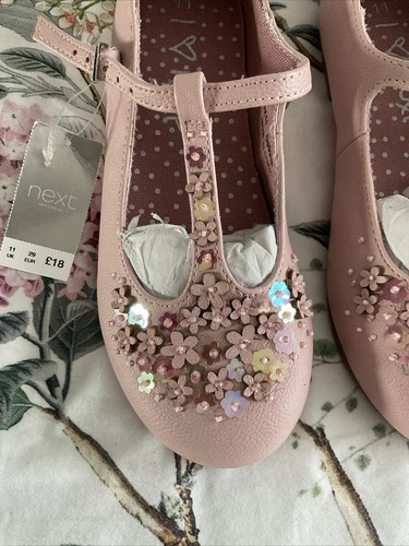 Girls Next Pink Party Shoes 11 New Occasion Wedding Bridesmaid Christmas Bnwt - Picture 2 of 6