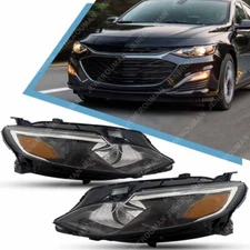 LH+RH Pair Headlights For 19-25 Chevrolet Malibu LS Halogen Headlamps Head Light