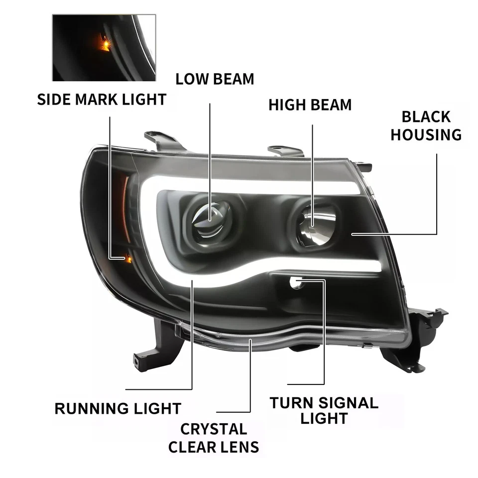 For Toyota Tacoma 2005 2006-2011 Left&Right LED Headlights Headlamp Assembly DOT - Image 2 of 4