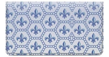 Bold Fleur Di Lis Designer Checkbook Cover, Credit Card Slots & Pen Loop