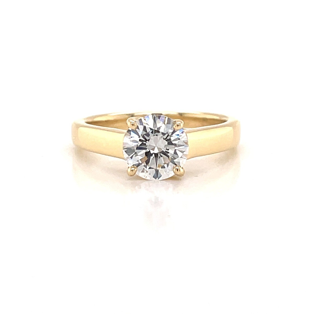 ct RB D-FL Triple X Diamond 18K Yellow Gold Engagement Ring