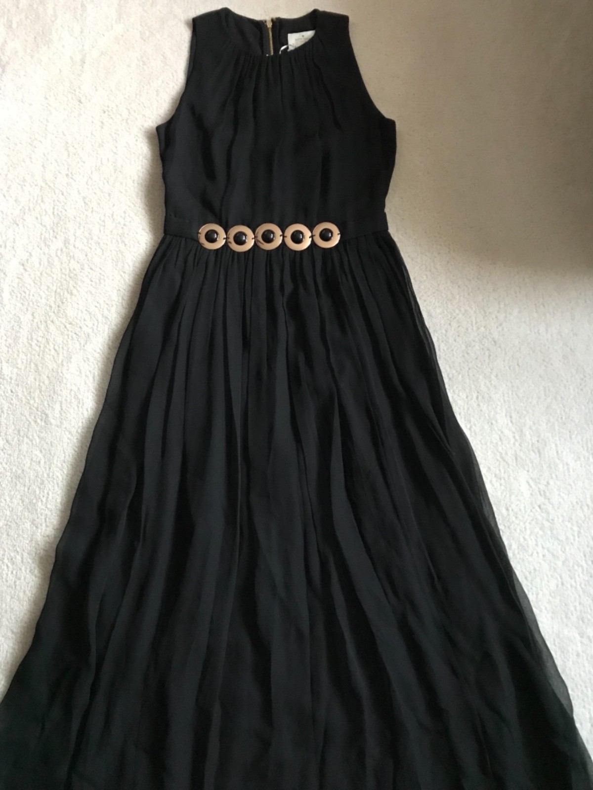 black belted maxi dress
