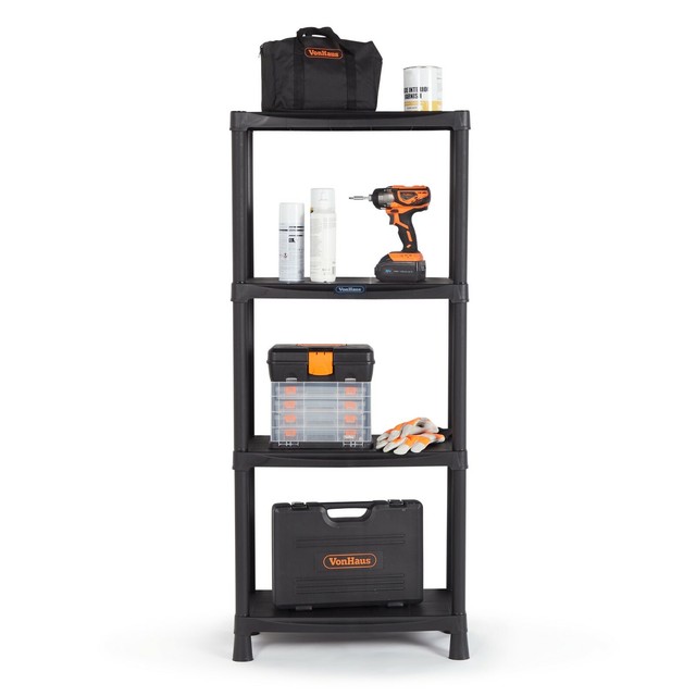 VonHaus 4 Tier Plastic Shelving Unit for sale online eBay